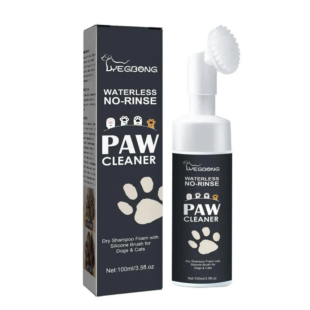 Effortless Dog Feet Cleaning Foam - Waterless Shampoo with Silicone Brush for All Pets