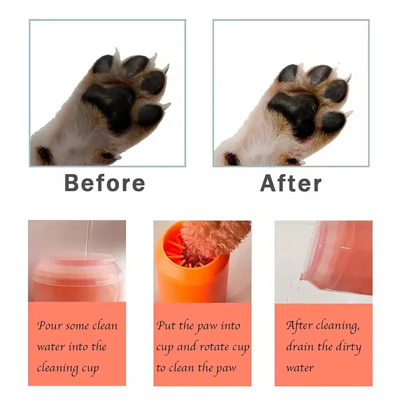 Effortless Pet Paw Cleaning: Portable Silicone Foot Washer for Dogs and Cats