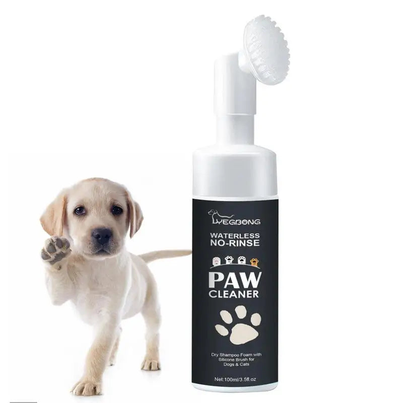 Effortless Dog Feet Cleaning Foam - Waterless Shampoo with Silicone Brush for All Pets