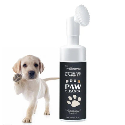 Effortless Dog Feet Cleaning Foam - Waterless Shampoo with Silicone Brush for All Pets