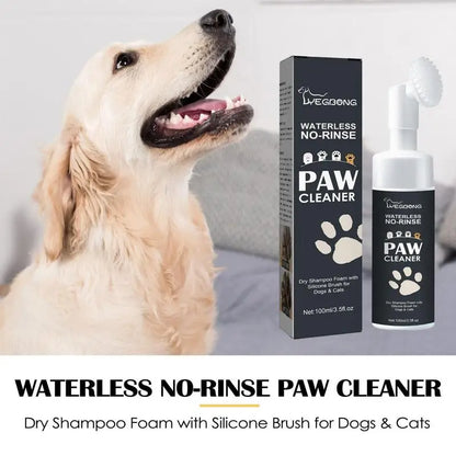 Effortless Dog Feet Cleaning Foam - Waterless Shampoo with Silicone Brush for All Pets